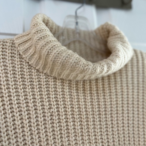 NWT Oak + Fort Chunky Turtleneck Sweater Oatmeal XXS/XS - Picture 9 of 16